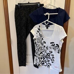 3! White House Black Market Like NEW Ladies Medium Set of 3! Pants, Tees